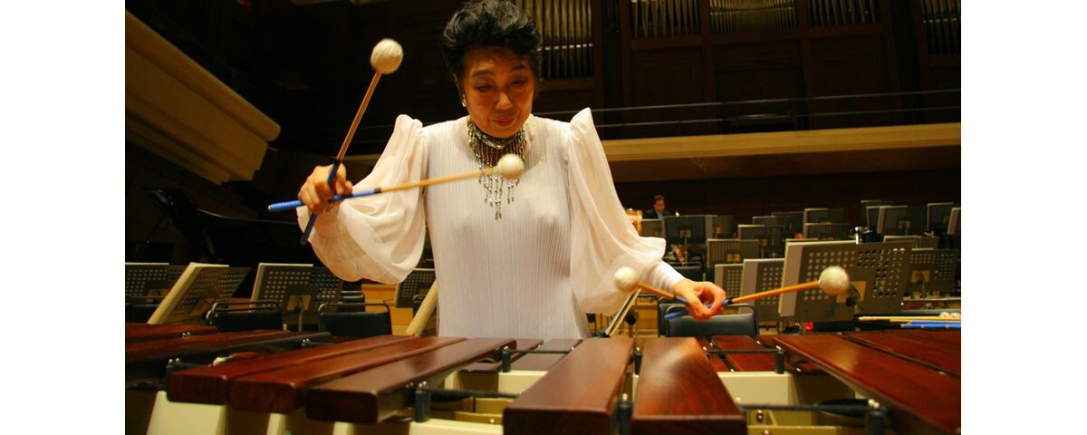 Keiko Abe playing the Yamaha Marimbas