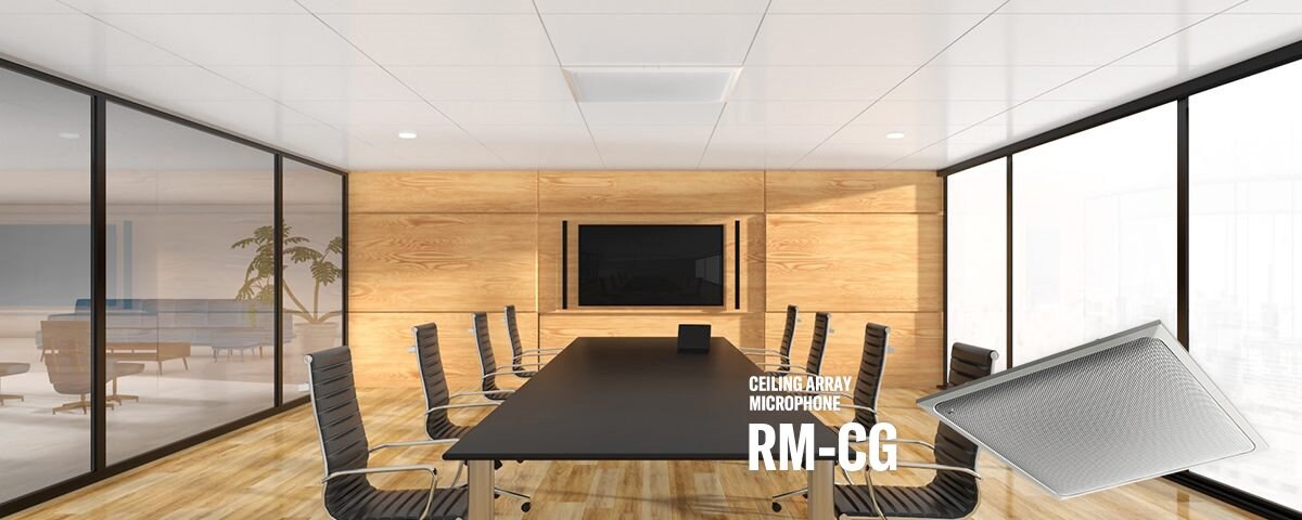 Huddle room featuring yamaha unified communications products - Ceiling Array Microphone RM-CG
